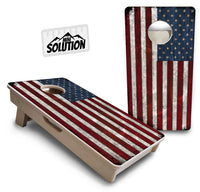 Mini Cornhole Boards - Rustic USA Flag