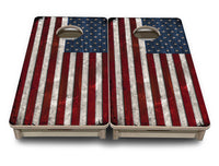 Mini Cornhole Boards - Rustic USA Flag