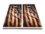 Rustic Wavy Flag Cornhole Boards - All Weather Series
