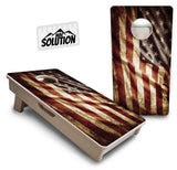 Mini Cornhole Boards - Rustic Wavy Flag