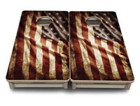 Mini Cornhole Boards - Rustic Wavy Flag