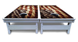 Rustic Wavy Flag Cornhole Boards - All Weather Series