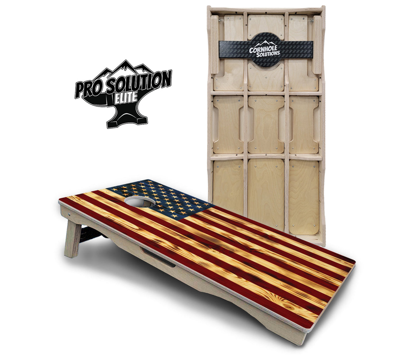 Burnt Color Flag Cornhole Boards - Pro Solution Elite Series