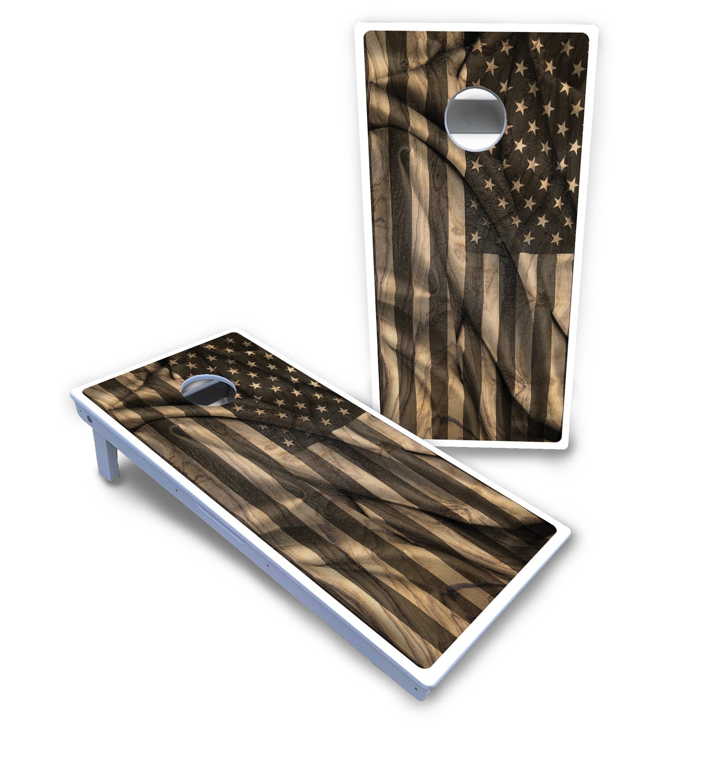 USA Wood Flag Cornhole Boards - All Weather Series