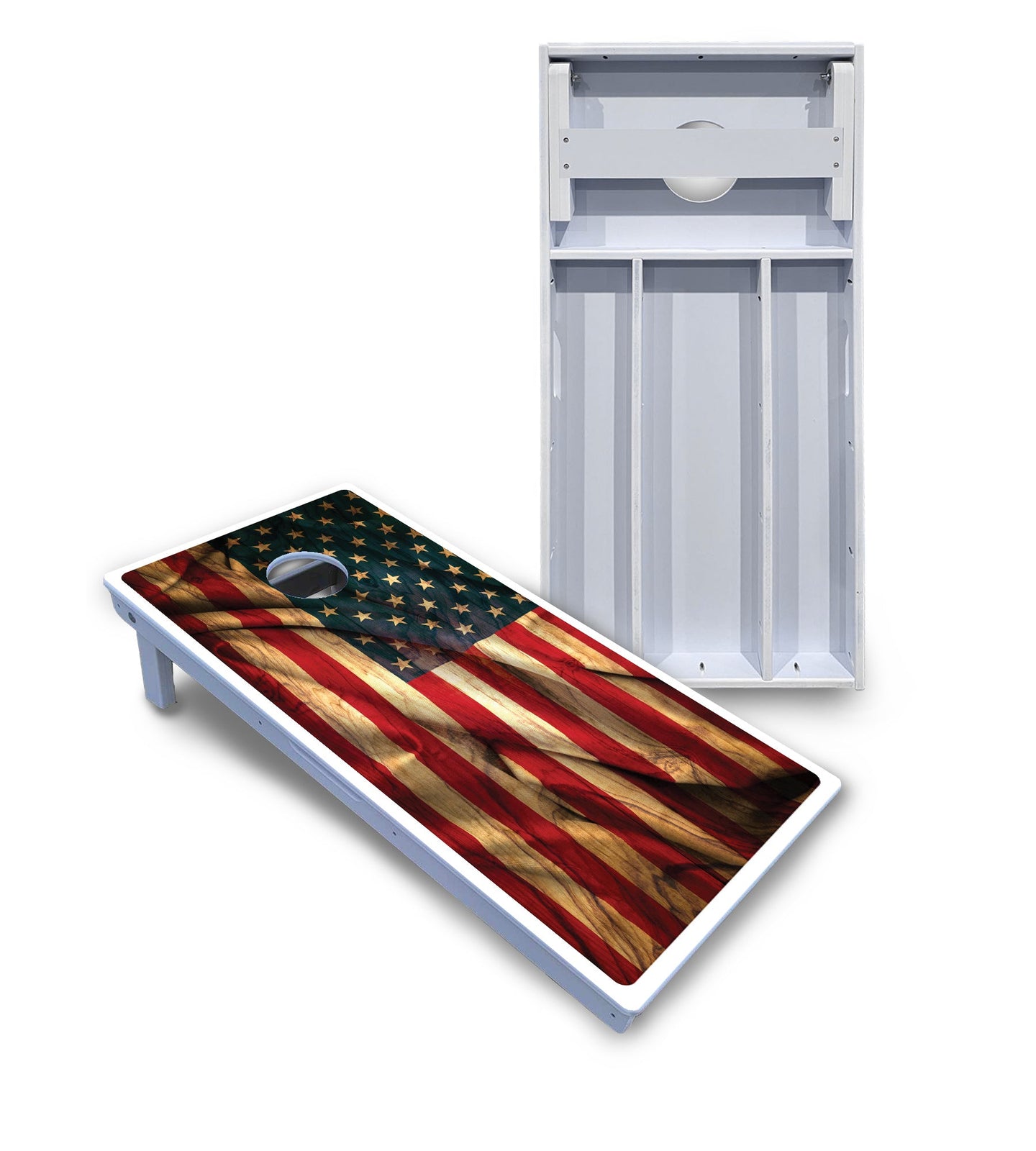 USA Wood Flag Color Cornhole Boards - All Weather Series