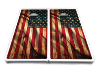 USA Wood Flag Color Cornhole Boards - All Weather Series