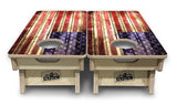 Mini Cornhole Boards - Rustic Wood Flag