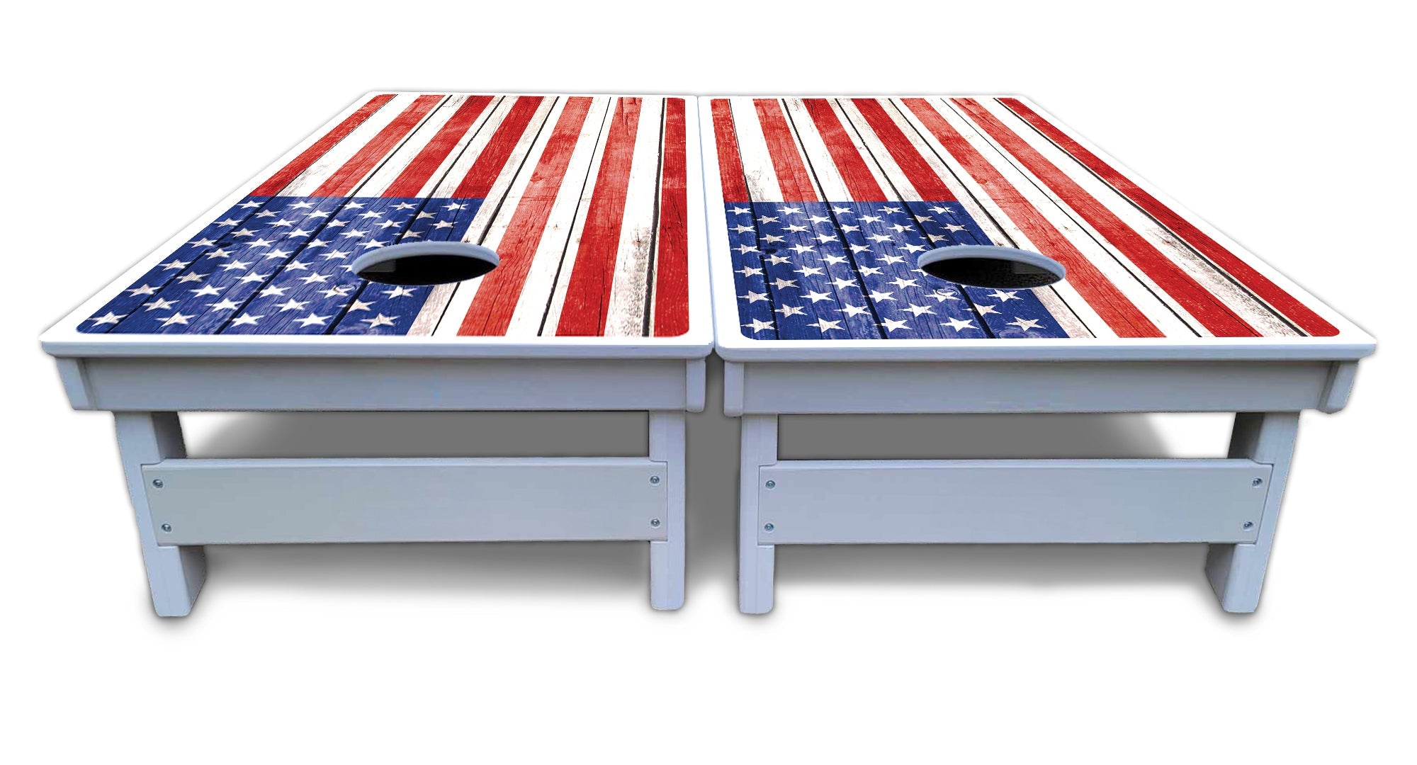 Whitewash Flag Cornhole Boards - All Weather Series