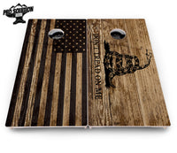 Wood DTOM & Wood Flag Cornhole Boards - Pro Solution Elite Series