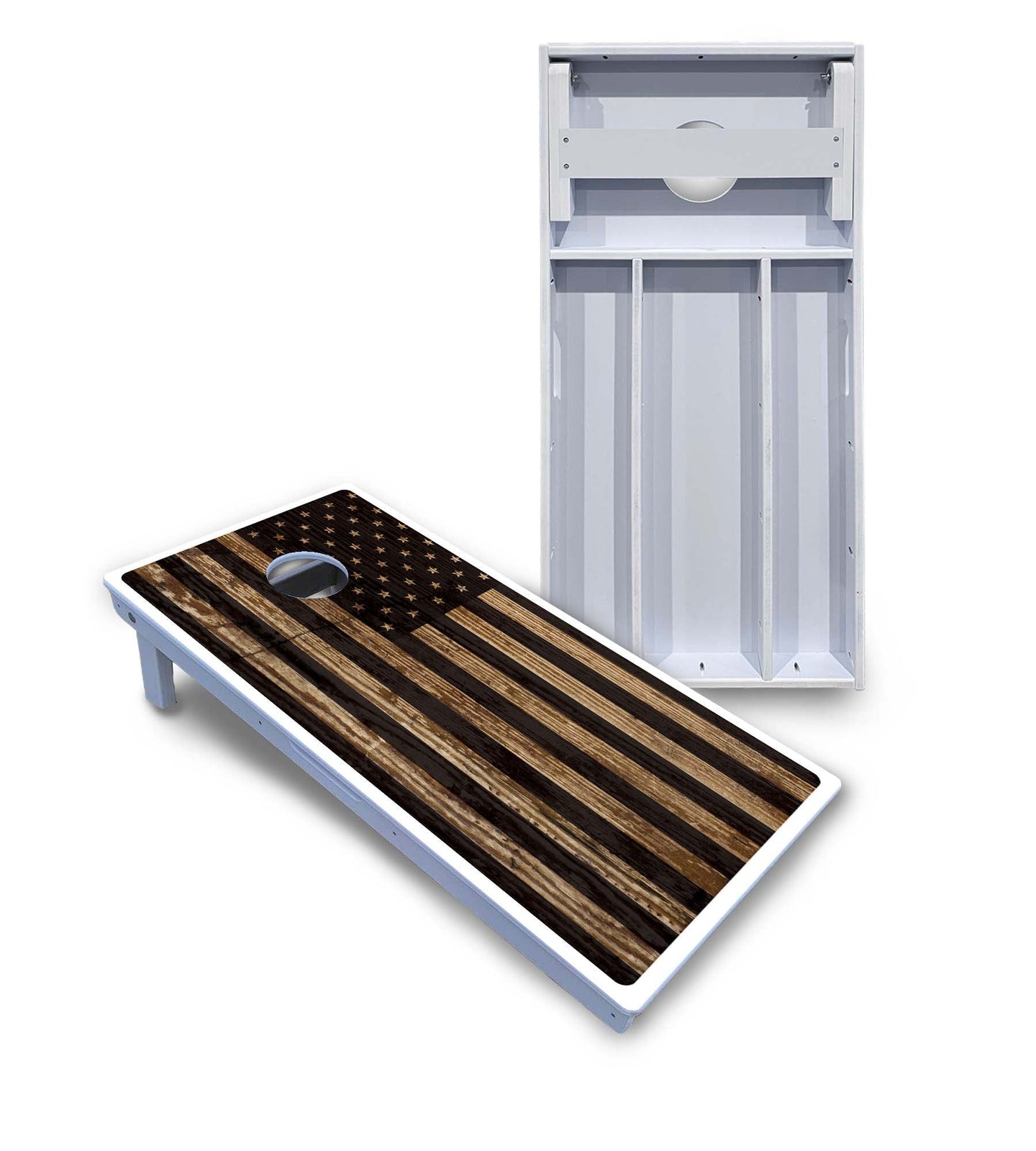 Wood DTOM & Flag Cornhole Boards - All Weather Series