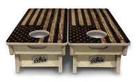 Mini Cornhole Boards - Wood DTOM & Wood Flag