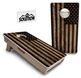 Mini Cornhole Boards - Wood DTOM & Wood Flag