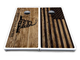 Wood DTOM & Flag Cornhole Boards - All Weather Series