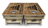 Mini Cornhole Boards - Wood DTOM & Wood Flag