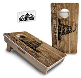 Mini Cornhole Boards - Wood DTOM & Wood Flag