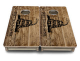Mini Cornhole Boards - Wood DTOM & Wood Flag