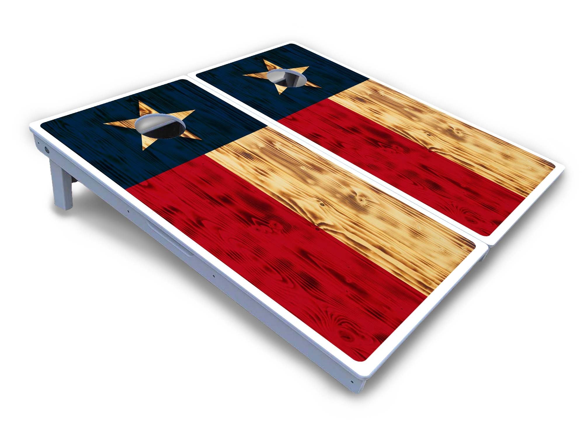 Texas Rustic Flag Cornhole Boards - All Weather Series