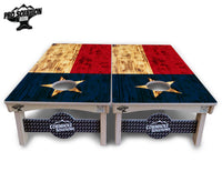 Burnt Texas Flag Cornhole Boards - Pro Solution Elite Series