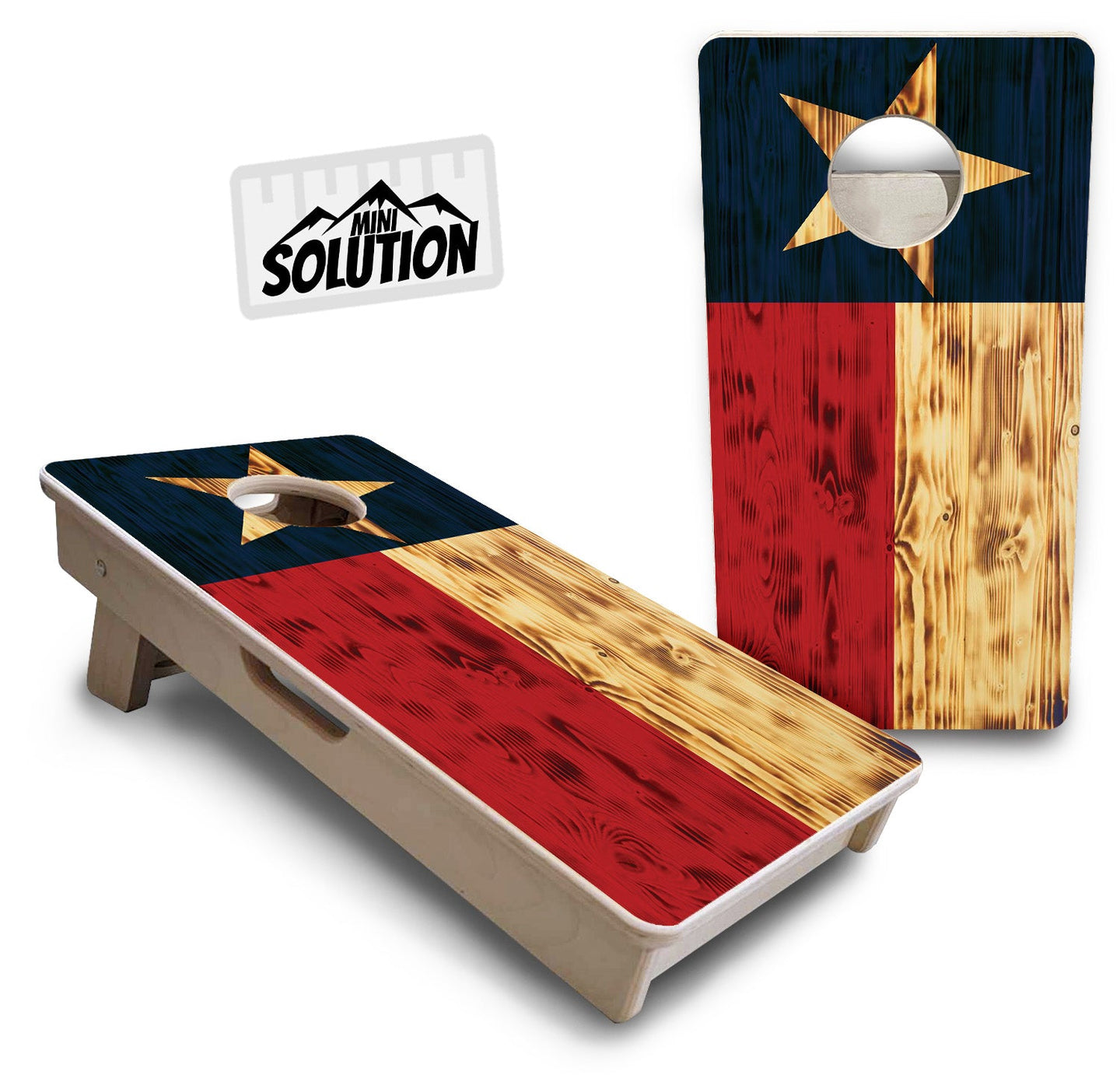 Mini Cornhole Boards - Burnt Texas Flag