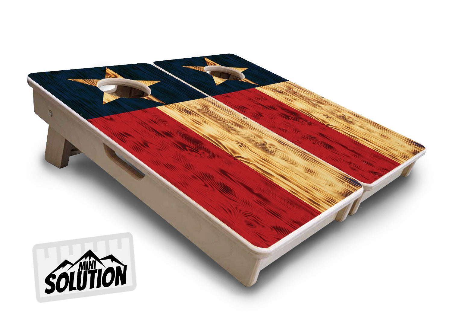 Mini Cornhole Boards - Burnt Texas Flag