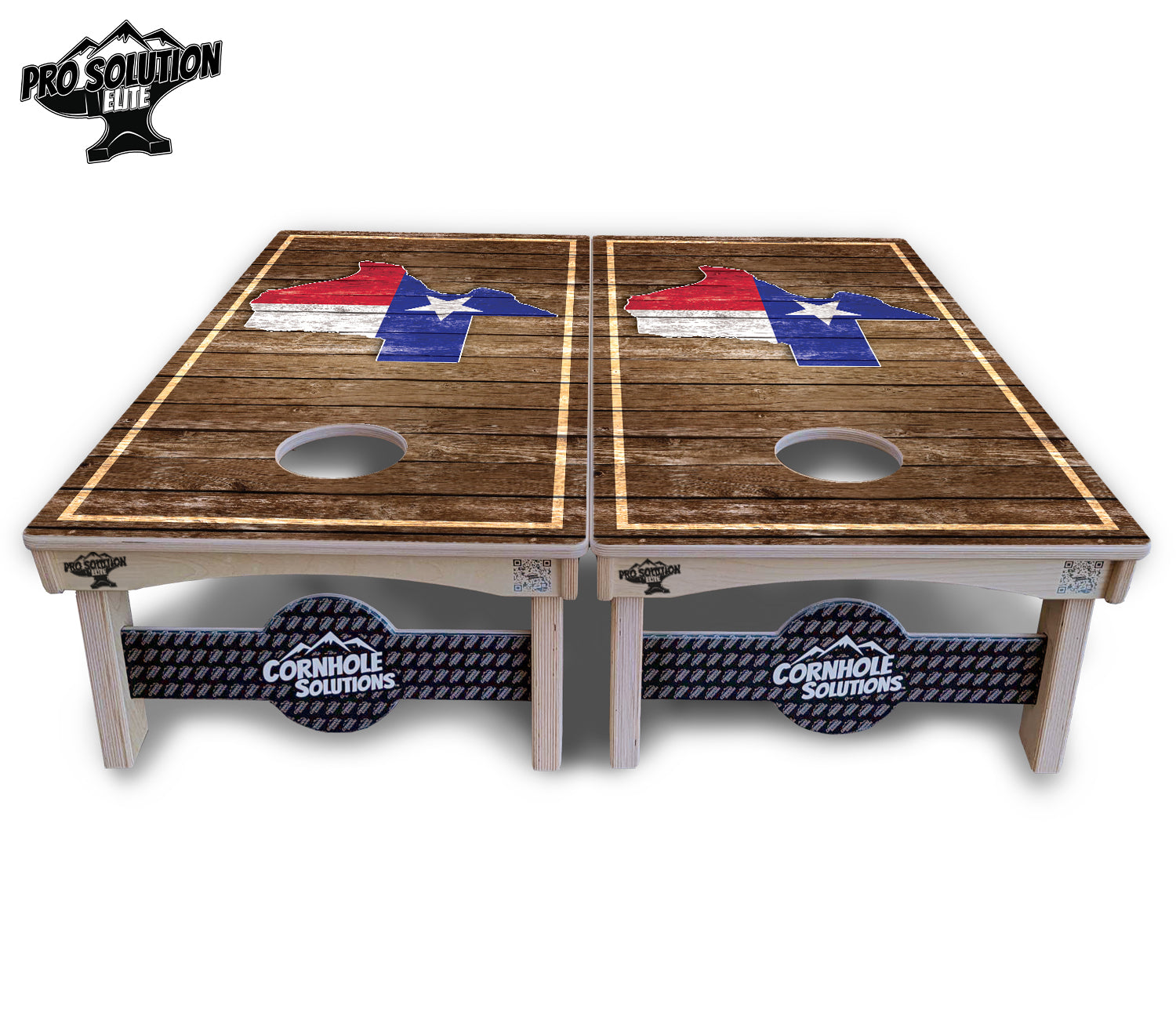 Texas Wood Panel Cornhole Boards - Pro Solution Elite Series