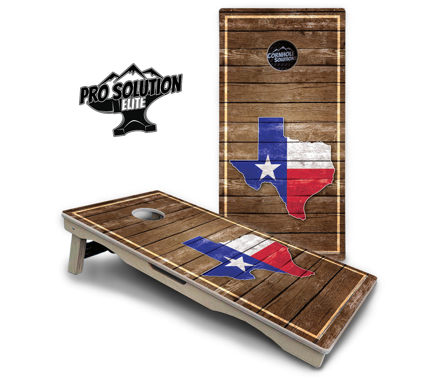 Texas Wood Panel Cornhole Boards - Pro Solution Elite Series
