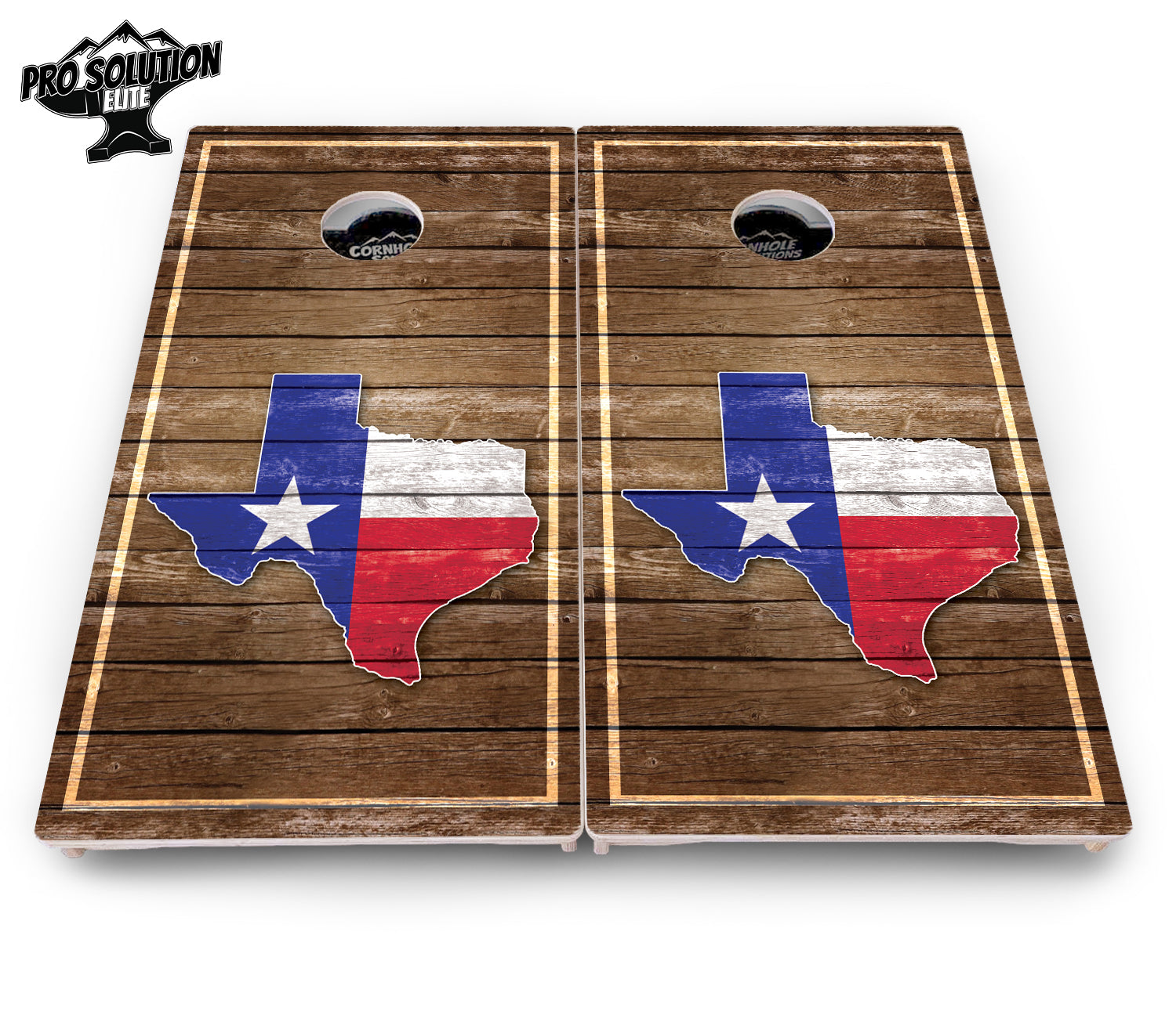 Texas Wood Panel Cornhole Boards - Pro Solution Elite Series