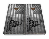 DTOM B&W Flag Cornhole Boards - Professional Tournament Series