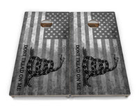 DTOM B&W Flag Cornhole Boards - Professional Tournament Series
