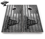 DTOM B&W Flag Cornhole Boards - Pro Solution Elite Series