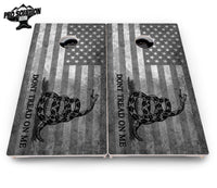 DTOM B&W Flag Cornhole Boards - Pro Solution Elite Series