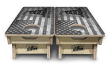 Mini Cornhole Boards - DTOM BW Flag