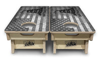 Mini Cornhole Boards - DTOM BW Flag