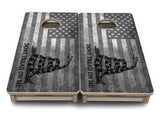 Mini Cornhole Boards - DTOM BW Flag