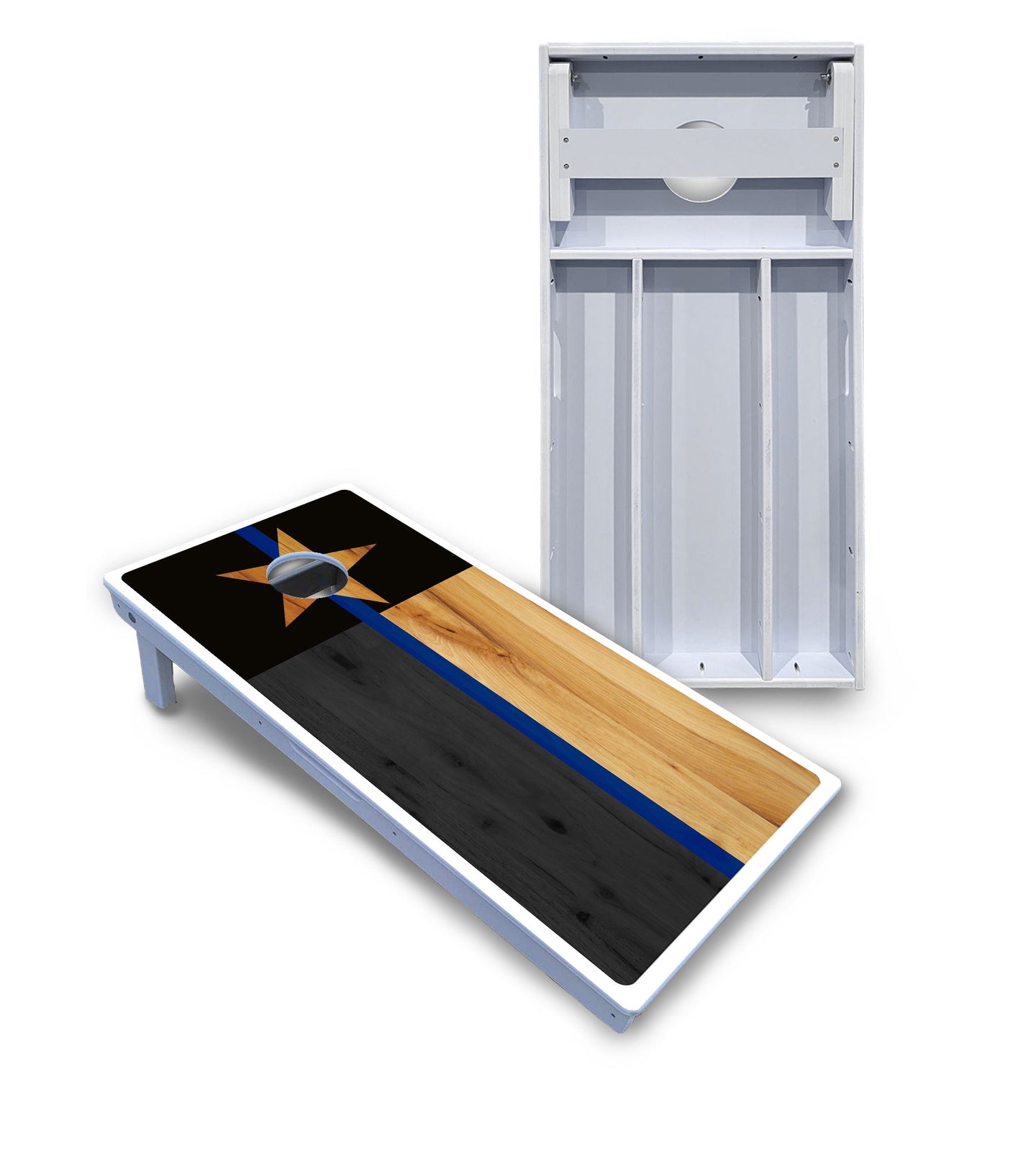Texas Blue Line Flag Cornhole Boards - All Weather Series