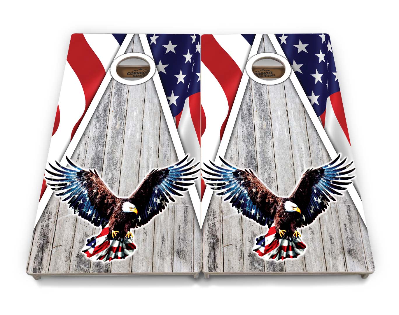 Eagle Triangle Whitewash Cornhole Boards - Professional Tournament Series