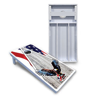 Eagle Triangle Whitewash Cornhole Boards - All Weather Series