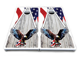 Eagle Triangle Whitewash Cornhole Boards - All Weather Series