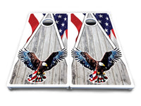 Eagle Triangle Whitewash Cornhole Boards - All Weather Series