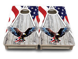 Mini Cornhole Boards - Eagle Triangle Whitewash