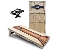 Retro Wood Lines Cornhole Boards - Pro Solution Elite Series