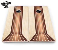 Retro Wood Lines Cornhole Boards - Pro Solution Elite Series