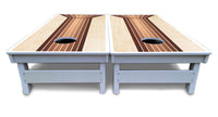 Retro Wood Lines Cornhole Boards - All Weather Series