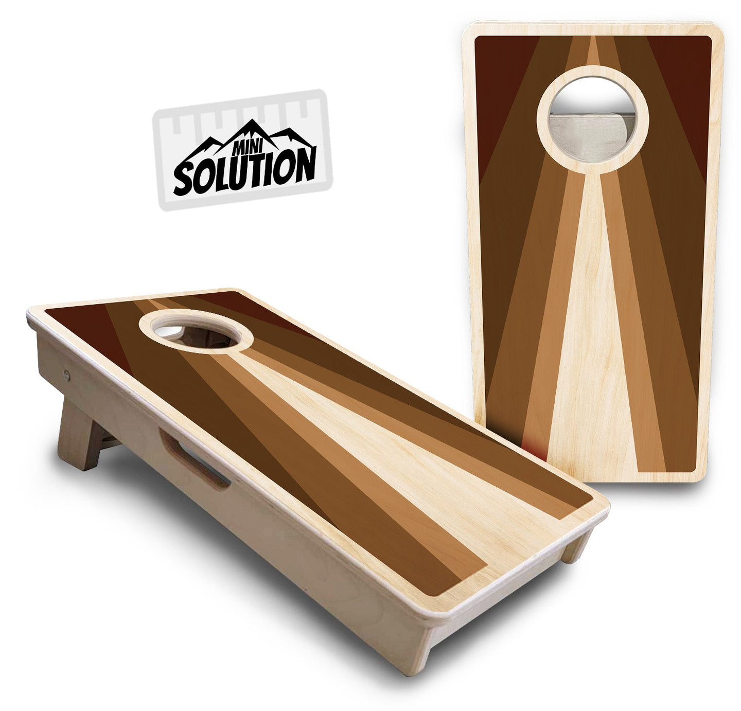 Mini Cornhole Boards - Retro Wood Triangle