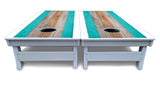 Beach Theme Stripe Cornhole Boards - All Weather Series
