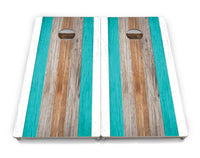 Beach Theme Stripe Cornhole Boards - Professional Tournament Series