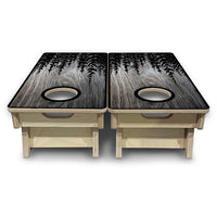Mini Cornhole Boards - Greyscale Pine Trees
