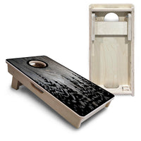Mini Cornhole Boards - Greyscale Pine Trees