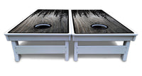Greyscale Pine Trees Cornhole Boards - All Weather Series