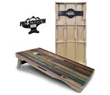 Metallic Wood Planks Cornhole Boards - Pro Solution Elite Series
